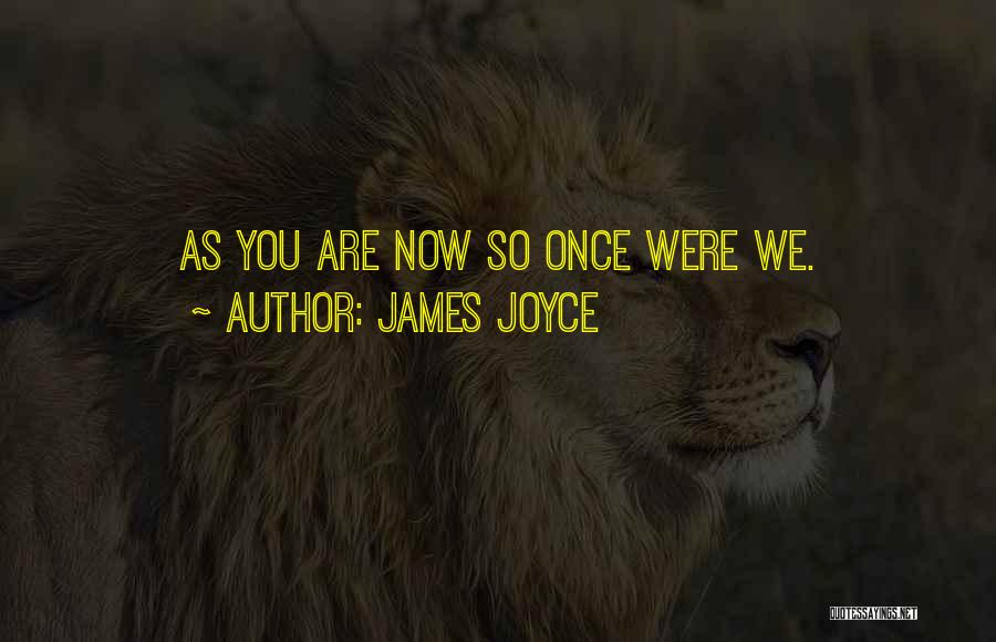 James Joyce Quotes: As You Are Now So Once Were We.
