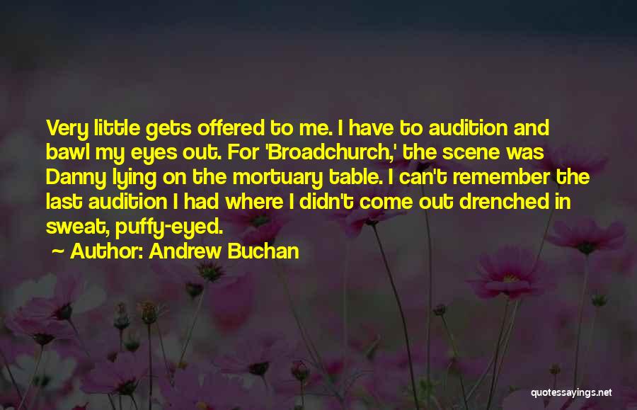 Andrew Buchan Quotes: Very Little Gets Offered To Me. I Have To Audition And Bawl My Eyes Out. For 'broadchurch,' The Scene Was