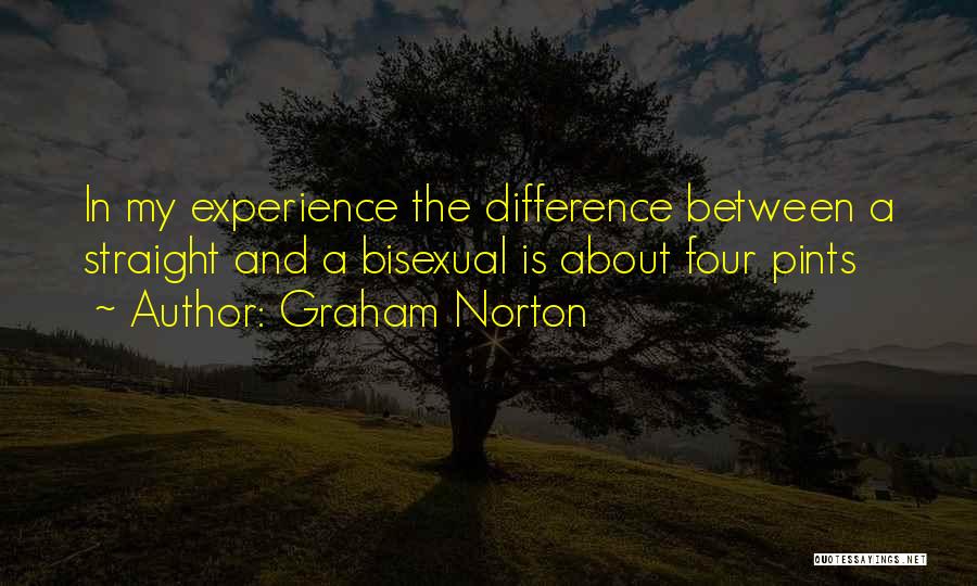 Graham Norton Quotes: In My Experience The Difference Between A Straight And A Bisexual Is About Four Pints