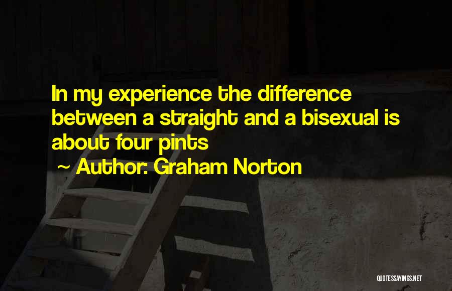 Graham Norton Quotes: In My Experience The Difference Between A Straight And A Bisexual Is About Four Pints