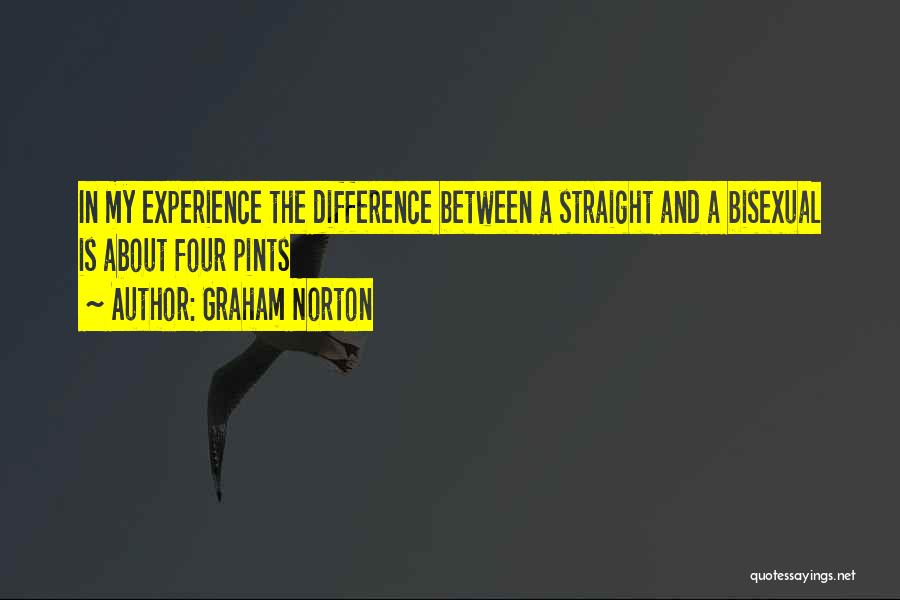 Graham Norton Quotes: In My Experience The Difference Between A Straight And A Bisexual Is About Four Pints