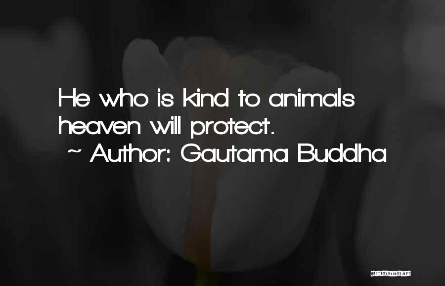 Gautama Buddha Quotes: He Who Is Kind To Animals Heaven Will Protect.