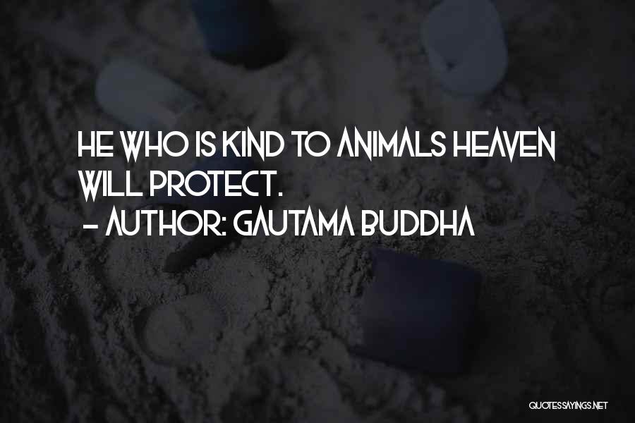 Gautama Buddha Quotes: He Who Is Kind To Animals Heaven Will Protect.