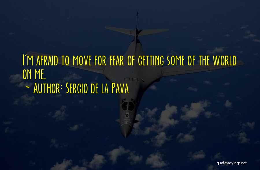 Sergio De La Pava Quotes: I'm Afraid To Move For Fear Of Getting Some Of The World On Me.