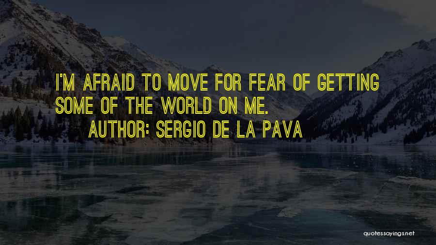 Sergio De La Pava Quotes: I'm Afraid To Move For Fear Of Getting Some Of The World On Me.