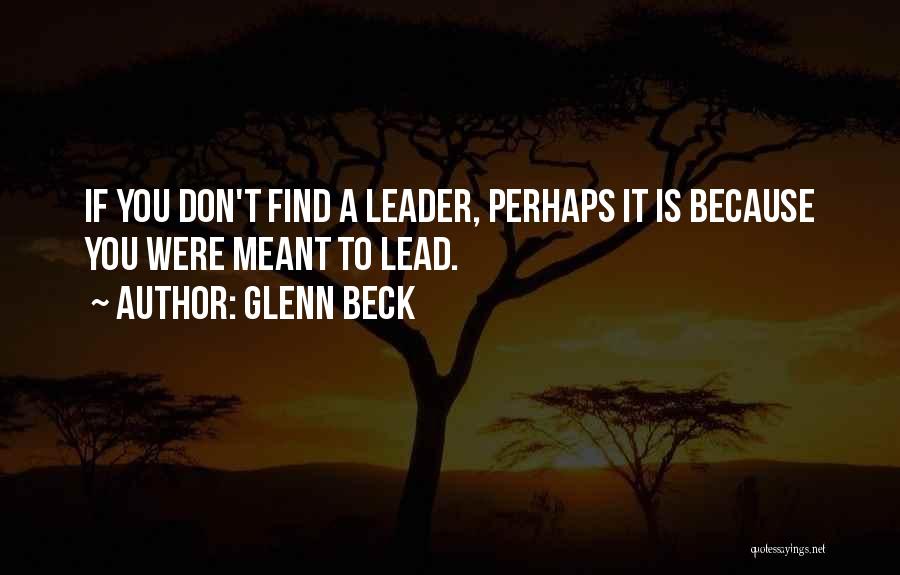 Glenn Beck Quotes: If You Don't Find A Leader, Perhaps It Is Because You Were Meant To Lead.