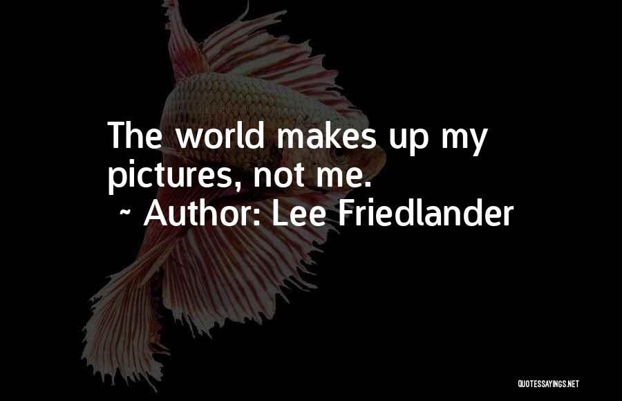 Lee Friedlander Quotes: The World Makes Up My Pictures, Not Me.