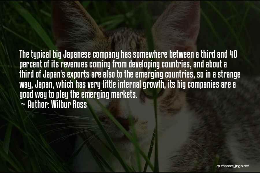 Wilbur Ross Quotes: The Typical Big Japanese Company Has Somewhere Between A Third And 40 Percent Of Its Revenues Coming From Developing Countries,