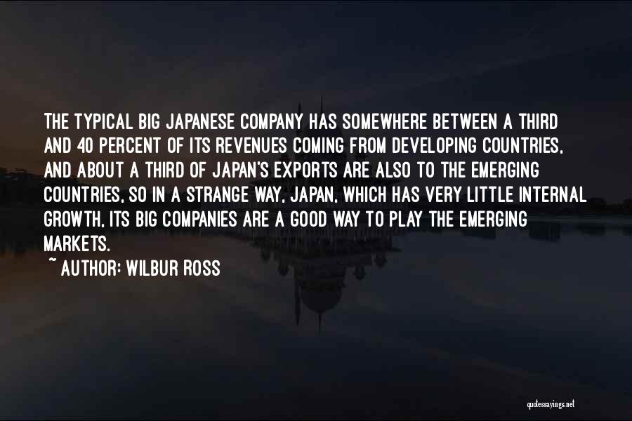 Wilbur Ross Quotes: The Typical Big Japanese Company Has Somewhere Between A Third And 40 Percent Of Its Revenues Coming From Developing Countries,