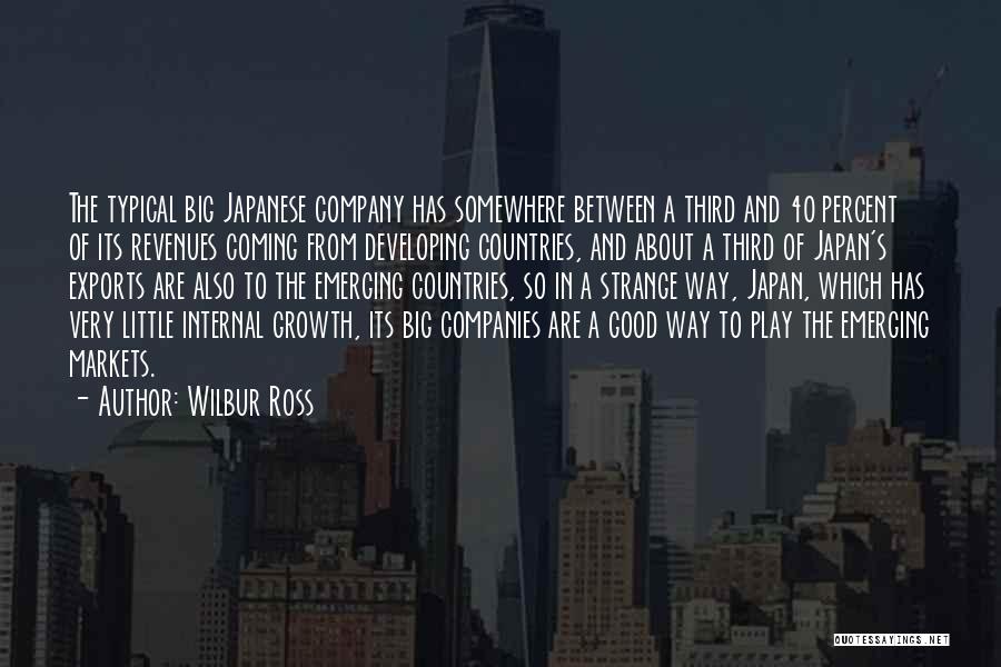 Wilbur Ross Quotes: The Typical Big Japanese Company Has Somewhere Between A Third And 40 Percent Of Its Revenues Coming From Developing Countries,