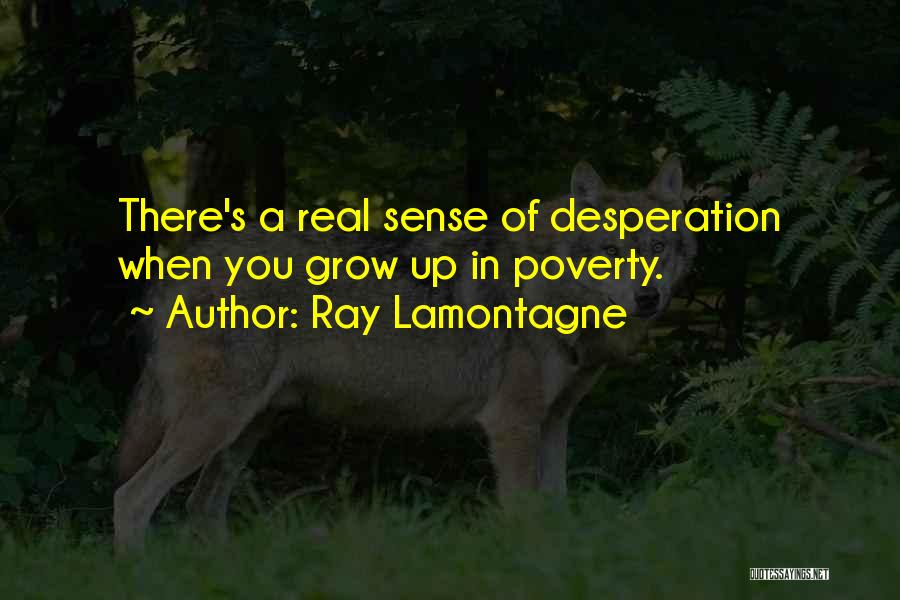 Ray Lamontagne Quotes: There's A Real Sense Of Desperation When You Grow Up In Poverty.