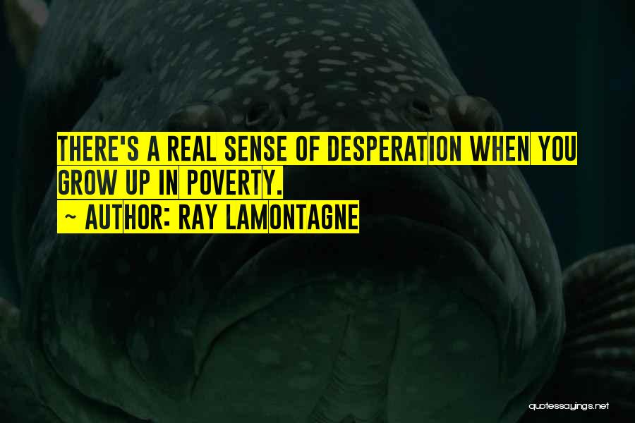 Ray Lamontagne Quotes: There's A Real Sense Of Desperation When You Grow Up In Poverty.