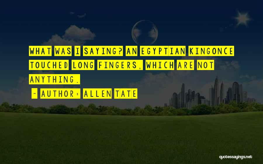 Allen Tate Quotes: What Was I Saying? An Egyptian Kingonce Touched Long Fingers, Which Are Not Anything.
