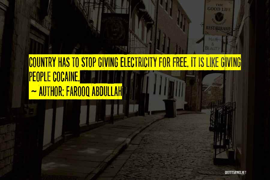 Farooq Abdullah Quotes: Country Has To Stop Giving Electricity For Free. It Is Like Giving People Cocaine.