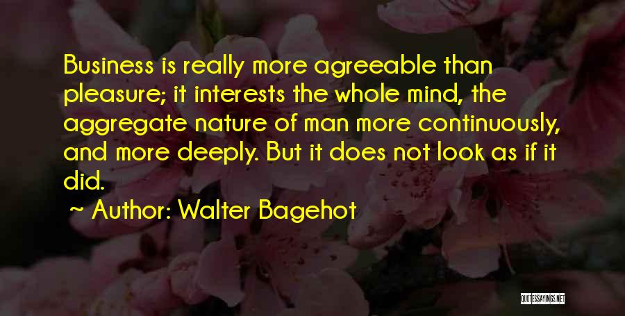 Walter Bagehot Quotes: Business Is Really More Agreeable Than Pleasure; It Interests The Whole Mind, The Aggregate Nature Of Man More Continuously, And