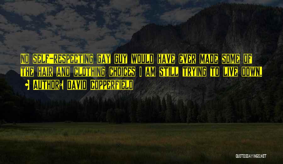 David Copperfield Quotes: No Self-respecting Gay Guy Would Have Ever Made Some Of The Hair And Clothing Choices I Am Still Trying To