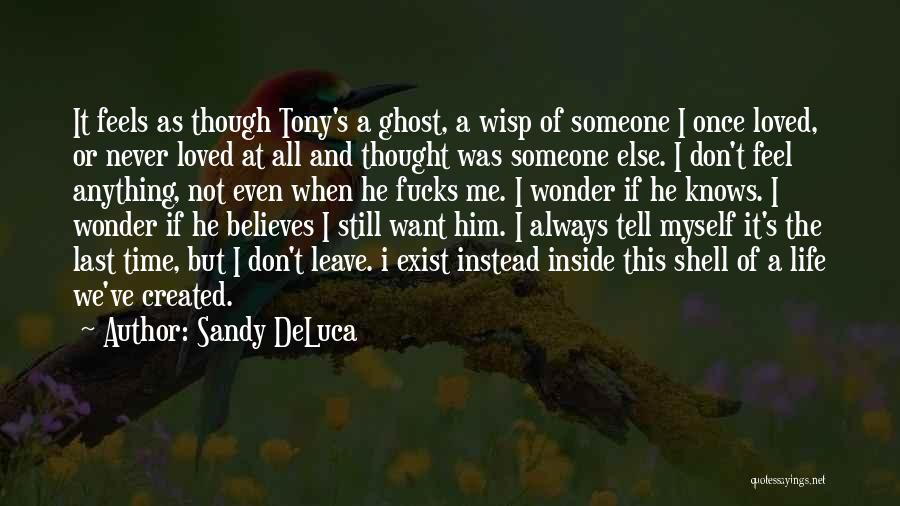 Sandy DeLuca Quotes: It Feels As Though Tony's A Ghost, A Wisp Of Someone I Once Loved, Or Never Loved At All And