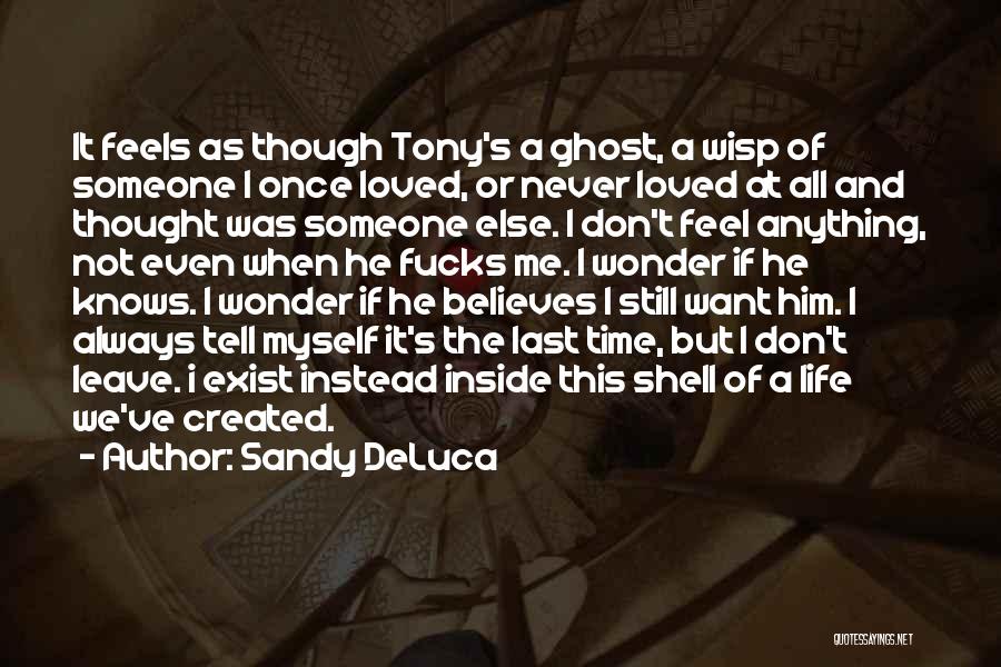 Sandy DeLuca Quotes: It Feels As Though Tony's A Ghost, A Wisp Of Someone I Once Loved, Or Never Loved At All And