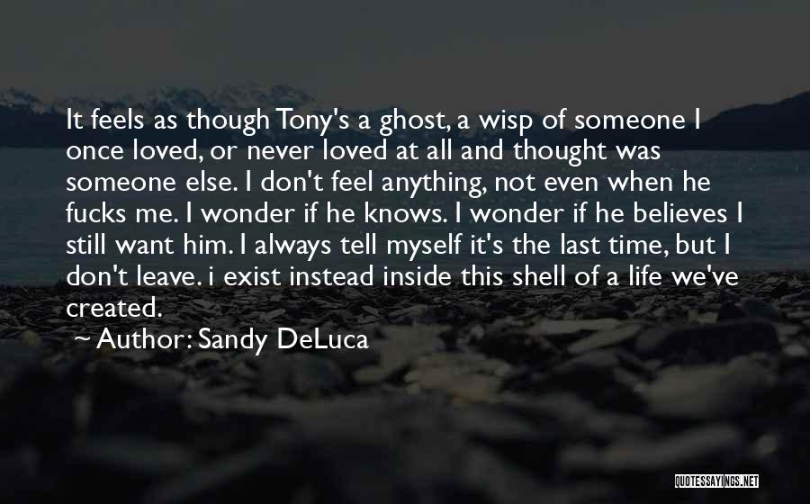 Sandy DeLuca Quotes: It Feels As Though Tony's A Ghost, A Wisp Of Someone I Once Loved, Or Never Loved At All And