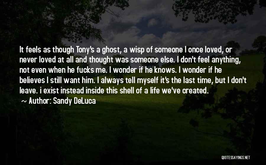 Sandy DeLuca Quotes: It Feels As Though Tony's A Ghost, A Wisp Of Someone I Once Loved, Or Never Loved At All And