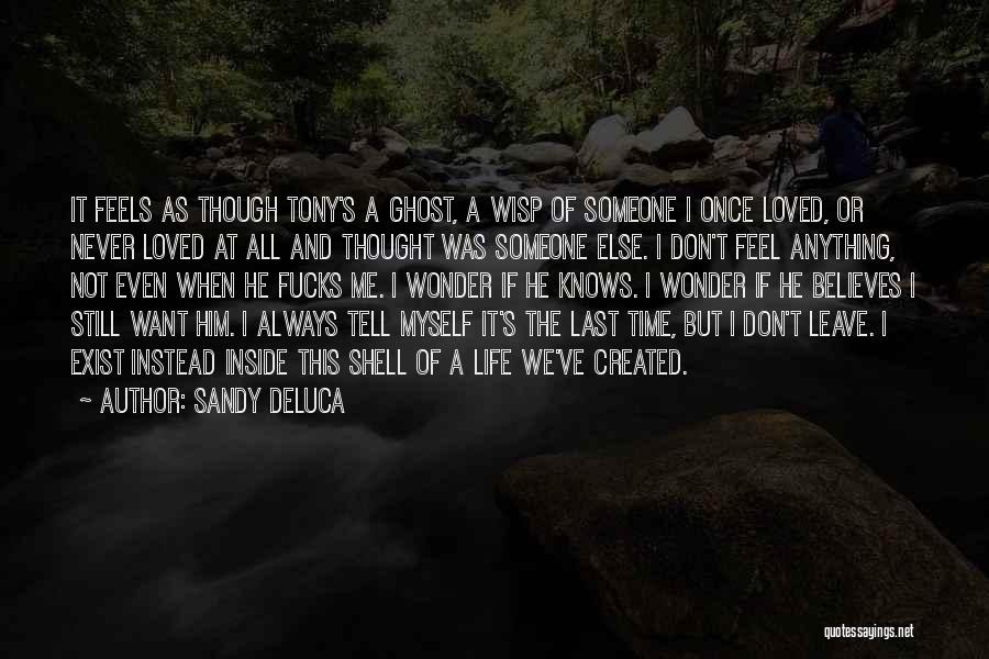 Sandy DeLuca Quotes: It Feels As Though Tony's A Ghost, A Wisp Of Someone I Once Loved, Or Never Loved At All And