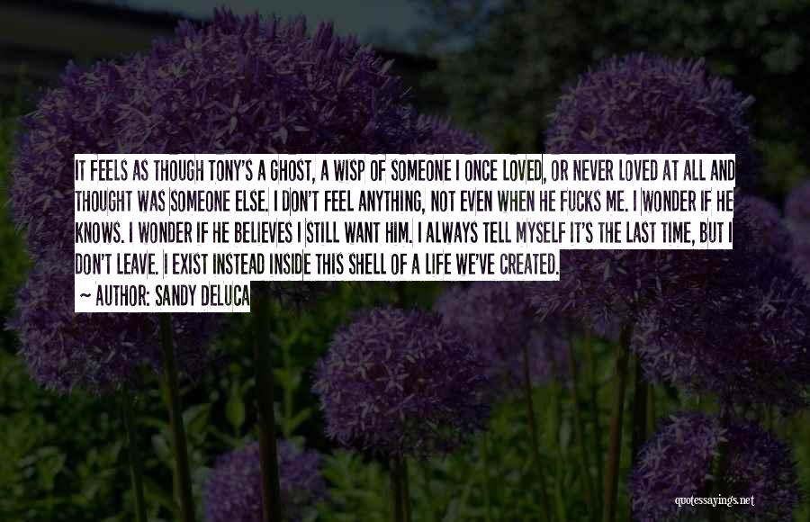 Sandy DeLuca Quotes: It Feels As Though Tony's A Ghost, A Wisp Of Someone I Once Loved, Or Never Loved At All And