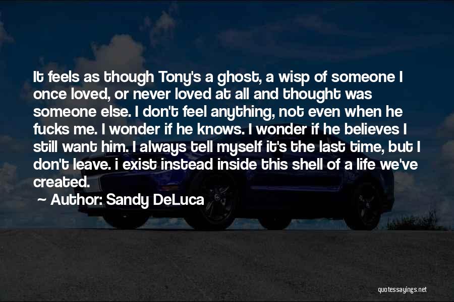 Sandy DeLuca Quotes: It Feels As Though Tony's A Ghost, A Wisp Of Someone I Once Loved, Or Never Loved At All And