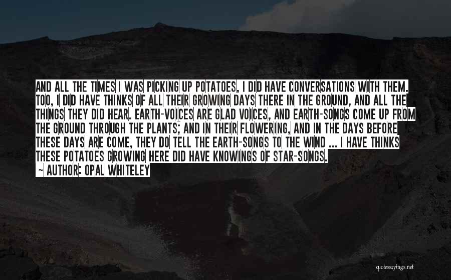 Opal Whiteley Quotes: And All The Times I Was Picking Up Potatoes, I Did Have Conversations With Them. Too, I Did Have Thinks