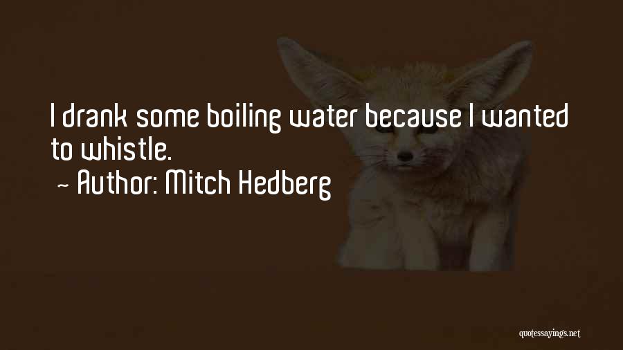 Mitch Hedberg Quotes: I Drank Some Boiling Water Because I Wanted To Whistle.