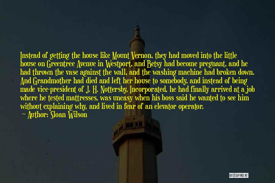 Sloan Wilson Quotes: Instead Of Getting The House Like Mount Vernon, They Had Moved Into The Little House On Greentree Avenue In Westport,