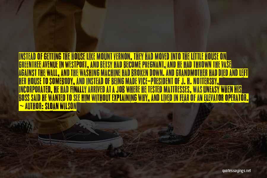 Sloan Wilson Quotes: Instead Of Getting The House Like Mount Vernon, They Had Moved Into The Little House On Greentree Avenue In Westport,