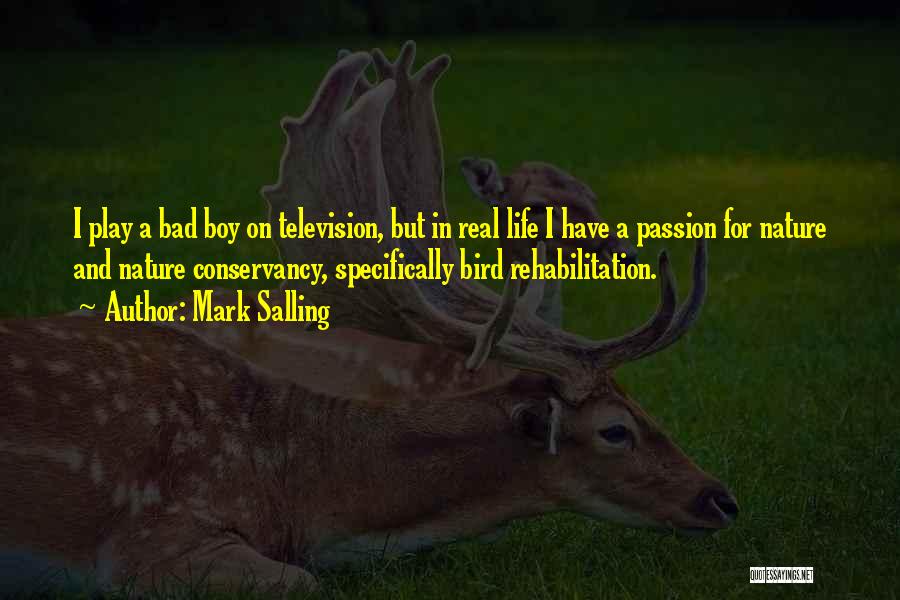 Mark Salling Quotes: I Play A Bad Boy On Television, But In Real Life I Have A Passion For Nature And Nature Conservancy,