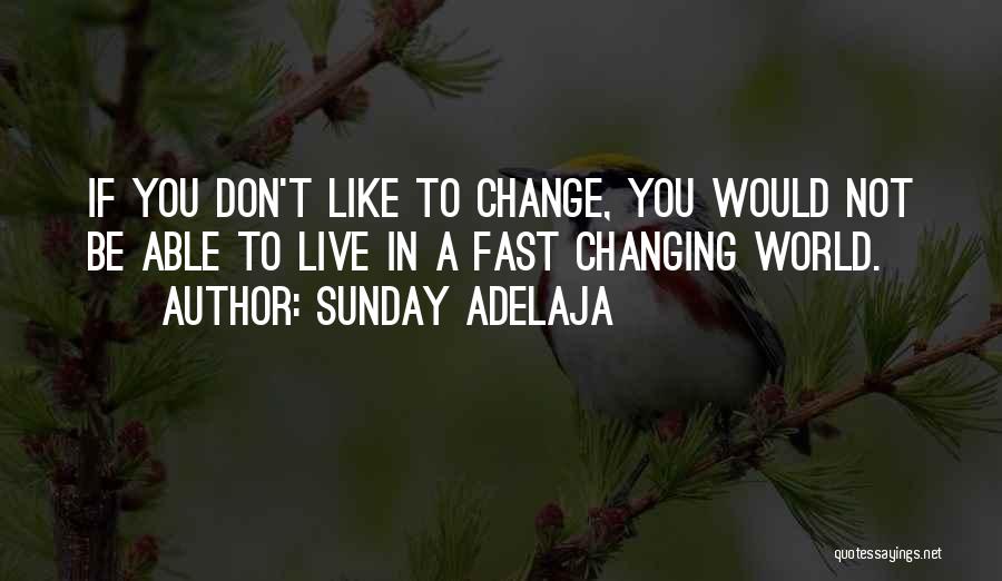 Sunday Adelaja Quotes: If You Don't Like To Change, You Would Not Be Able To Live In A Fast Changing World.