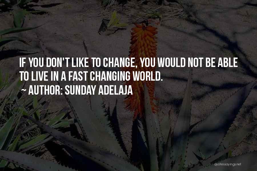 Sunday Adelaja Quotes: If You Don't Like To Change, You Would Not Be Able To Live In A Fast Changing World.