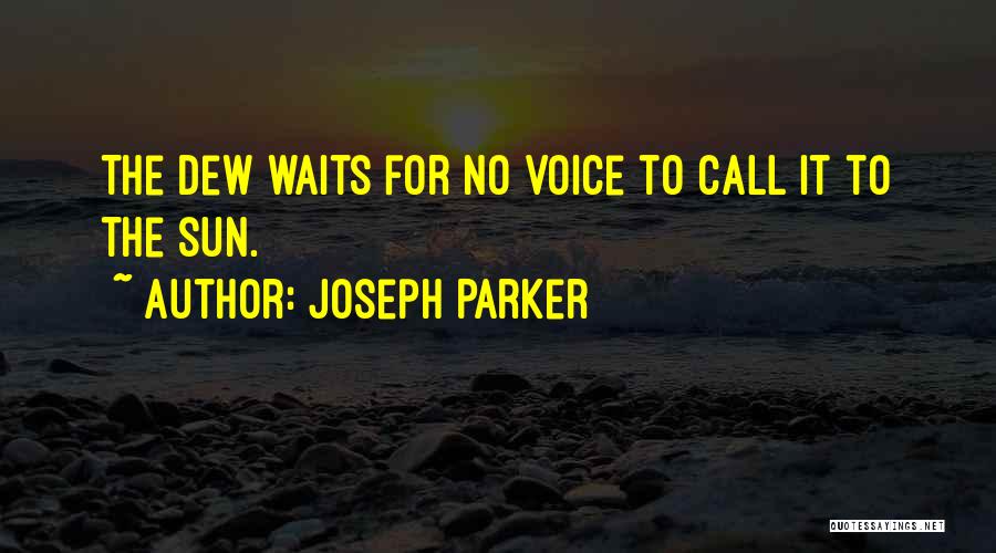 Joseph Parker Quotes: The Dew Waits For No Voice To Call It To The Sun.