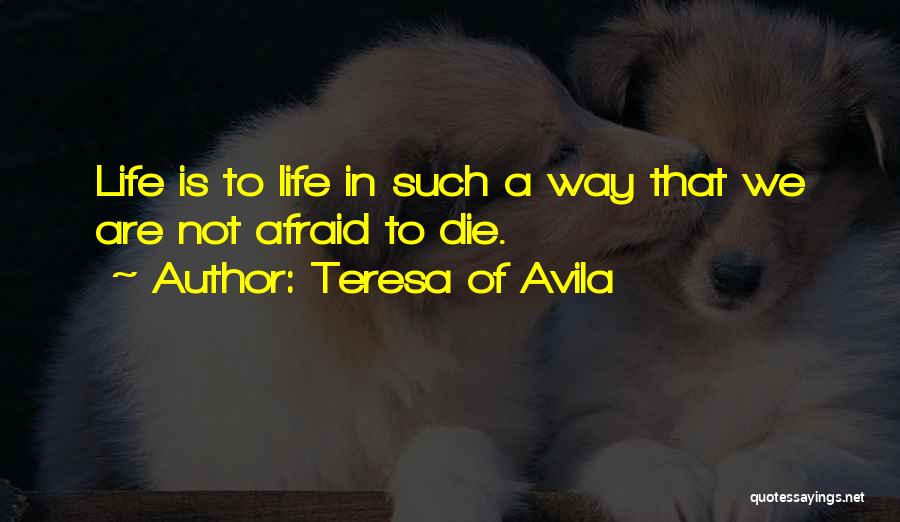 Teresa Of Avila Quotes: Life Is To Life In Such A Way That We Are Not Afraid To Die.