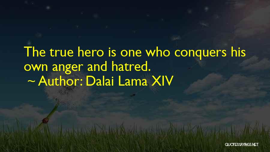 Dalai Lama XIV Quotes: The True Hero Is One Who Conquers His Own Anger And Hatred.