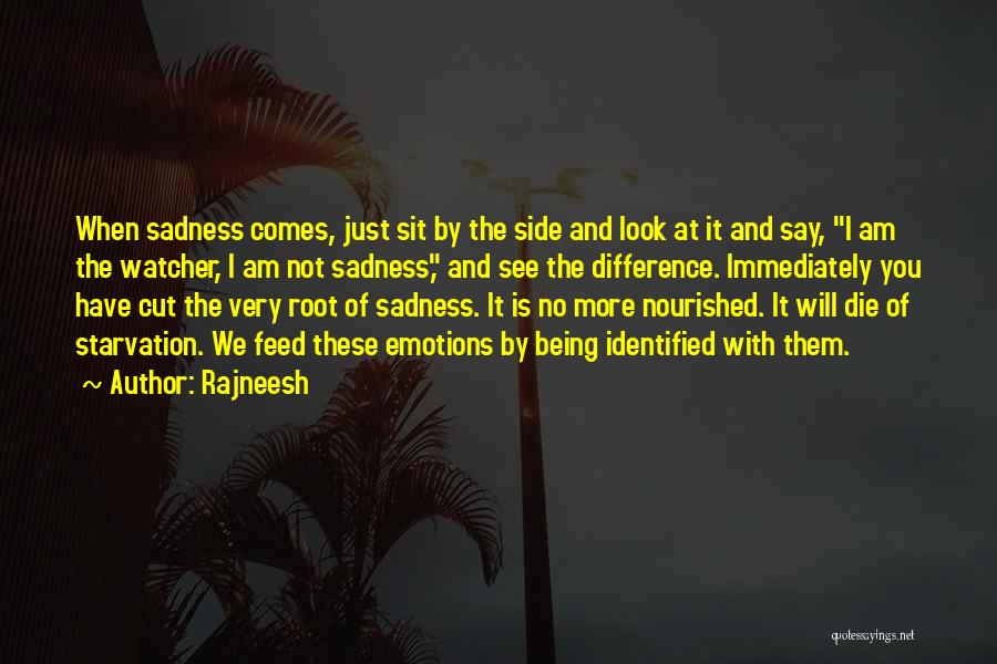 Rajneesh Quotes: When Sadness Comes, Just Sit By The Side And Look At It And Say, I Am The Watcher, I Am