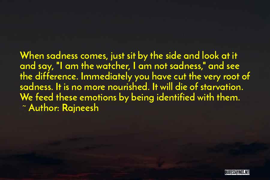 Rajneesh Quotes: When Sadness Comes, Just Sit By The Side And Look At It And Say, I Am The Watcher, I Am