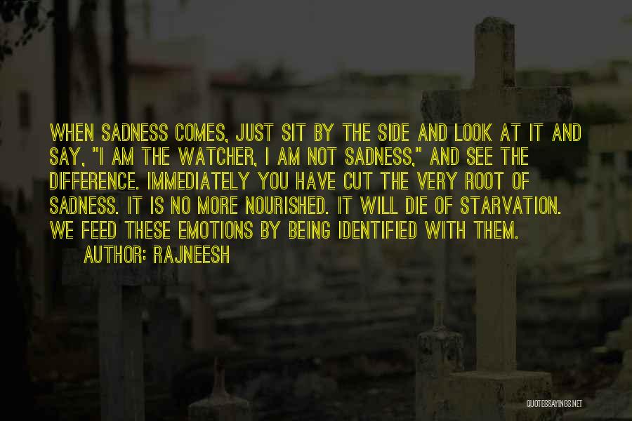 Rajneesh Quotes: When Sadness Comes, Just Sit By The Side And Look At It And Say, I Am The Watcher, I Am