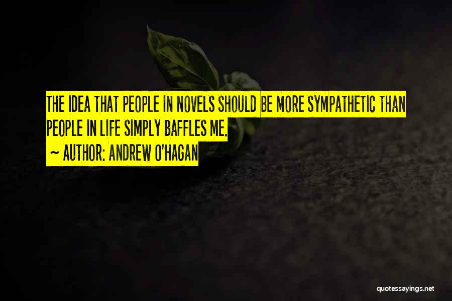 Andrew O'Hagan Quotes: The Idea That People In Novels Should Be More Sympathetic Than People In Life Simply Baffles Me.