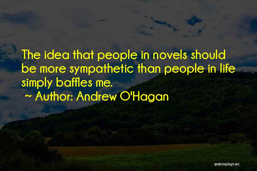 Andrew O'Hagan Quotes: The Idea That People In Novels Should Be More Sympathetic Than People In Life Simply Baffles Me.