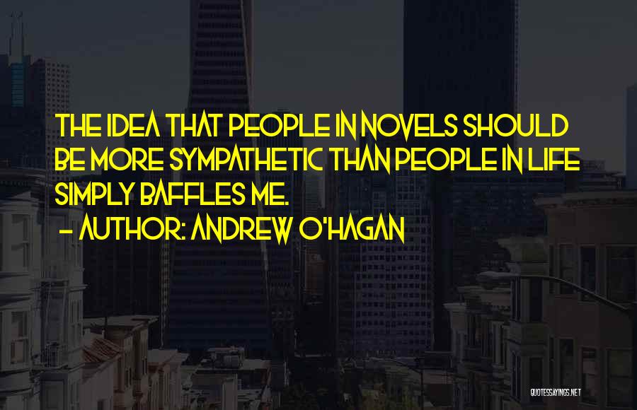 Andrew O'Hagan Quotes: The Idea That People In Novels Should Be More Sympathetic Than People In Life Simply Baffles Me.