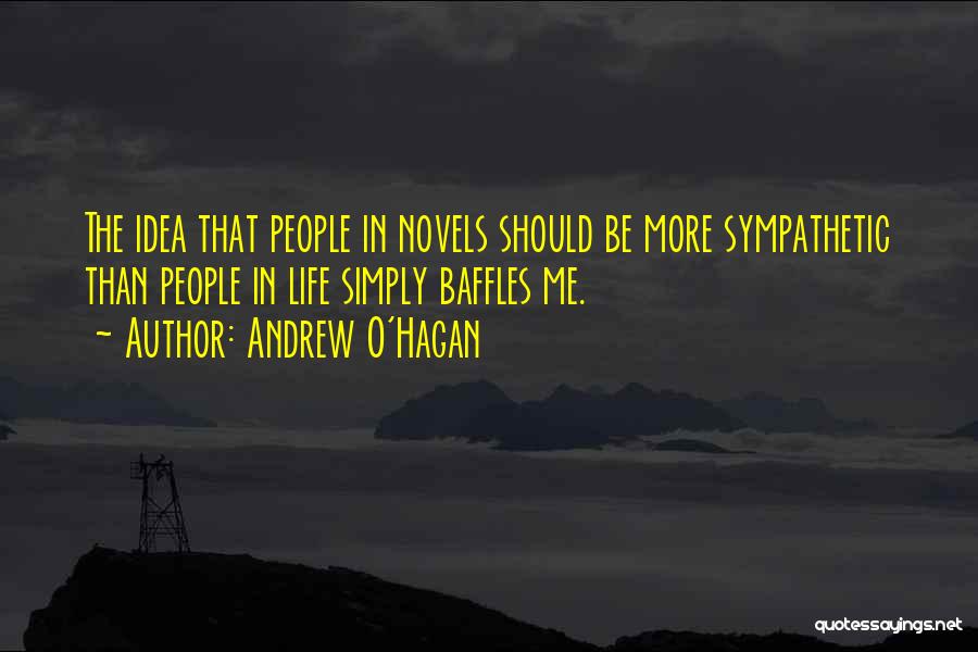 Andrew O'Hagan Quotes: The Idea That People In Novels Should Be More Sympathetic Than People In Life Simply Baffles Me.
