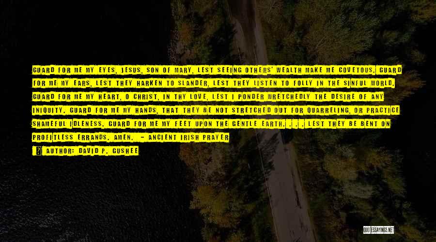 David P. Gushee Quotes: Guard For Me My Eyes, Jesus, Son Of Mary, Lest Seeing Others' Wealth Make Me Covetous. Guard For Me My