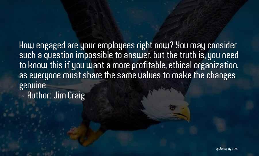 Jim Craig Quotes: How Engaged Are Your Employees Right Now? You May Consider Such A Question Impossible To Answer, But The Truth Is,