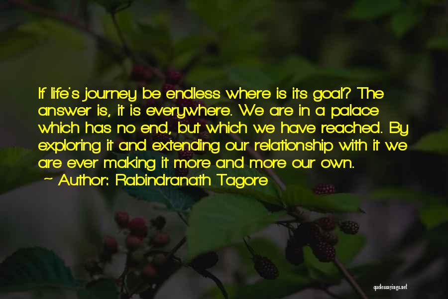 Rabindranath Tagore Quotes: If Life's Journey Be Endless Where Is Its Goal? The Answer Is, It Is Everywhere. We Are In A Palace