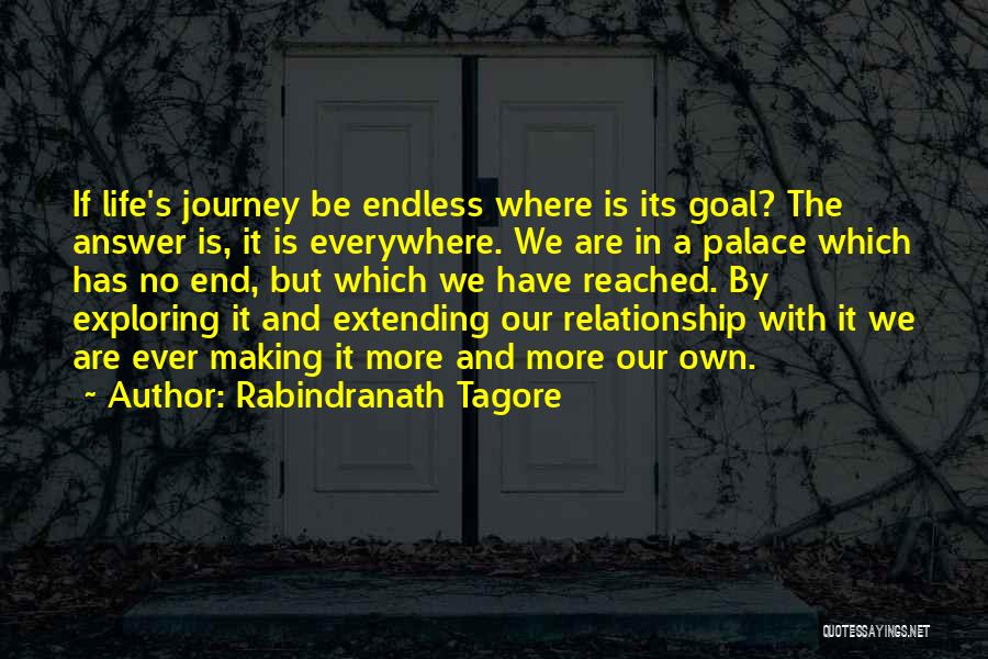 Rabindranath Tagore Quotes: If Life's Journey Be Endless Where Is Its Goal? The Answer Is, It Is Everywhere. We Are In A Palace