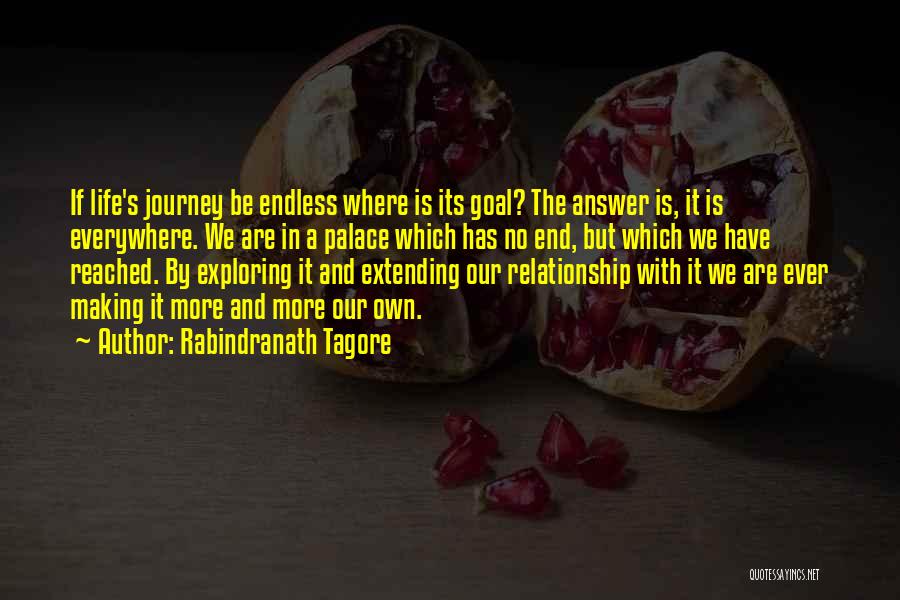 Rabindranath Tagore Quotes: If Life's Journey Be Endless Where Is Its Goal? The Answer Is, It Is Everywhere. We Are In A Palace