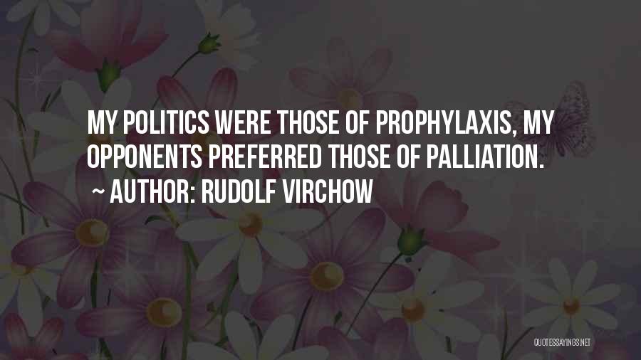 Rudolf Virchow Quotes: My Politics Were Those Of Prophylaxis, My Opponents Preferred Those Of Palliation.